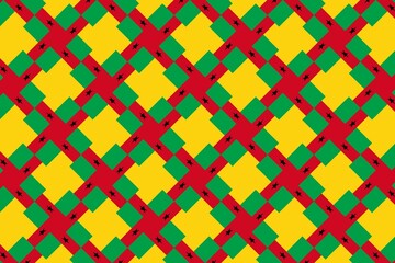Geometric pattern in the colors of the national flag of Guinea-Bissau. The colors of Guinea-Bissau.