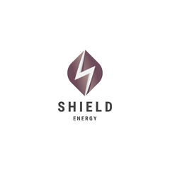 Awesome shield energy logo design with flat style logo template