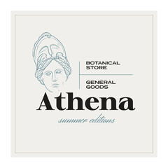 Antique Greek classic statues vector logo. Modern tattoo and logotip. Hand drawn mythical trendy Vector