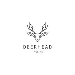 Deer head line logo design