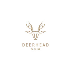 Deer head line logo design