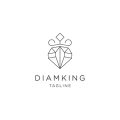 Fototapeta premium Diamond king line logo design template