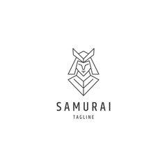 Samurai line logo design