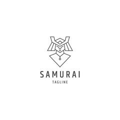 Samurai line logo design