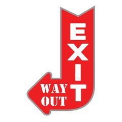 exit way out sign vector design