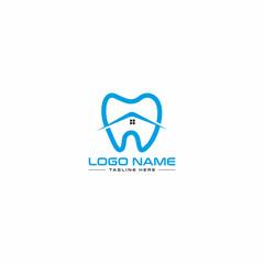 Creative Dental Clinic Logo Tooth abstract design vector template Linear style. Dentist stomatology medical doctor Logotype concept icon.