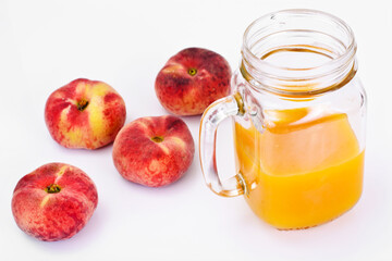 Peach Juice on White Background