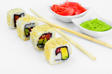 Sushi Alaska Isolated on White Background