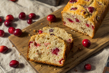 Homemade Thanksgiving Cranberry Bread Loaf