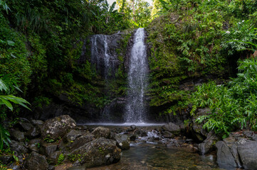 Fototapeta na wymiar Waterfall Las Delicias located in the town of Ciales, Puerto Rico.