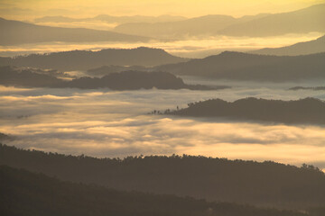Fototapeta na wymiar fog in the mountain