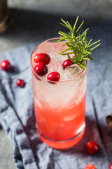 Boozy Holiday Cranberry Gin Fizz Cocktail