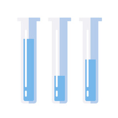Chemistry Science Laboratory Test Glass Tube and Flask Equipment Vector Icon Set