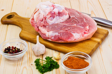 A Piece of Fresh Raw Pork, Meat