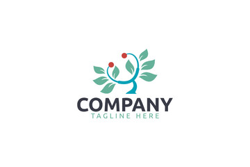 organic medical logo with a combination of a stethoscope and leaf as the icon.