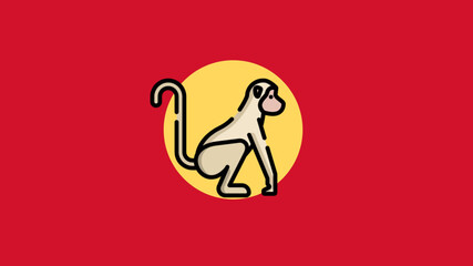 illustration of an background with monkey
