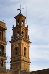 Fototapeta premium Bell tower of the Church of Our Lady of the Angels in Albal (Valencia, Spain)