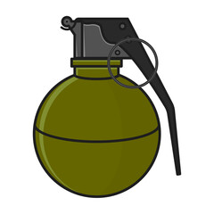 Military theme hand grenade icon on a white background