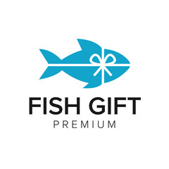 Obraz premium fish gift logo icon vector template