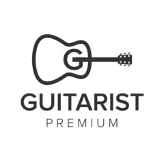 letter G guitarist logo icon vector template