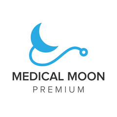 medical moon logo icon vector template