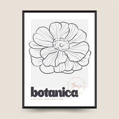 Elegant Botanical abstract wall arts. Floral vector poster collection.