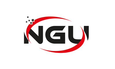 dots or points letter NGU technology logo designs concept vector Template Element