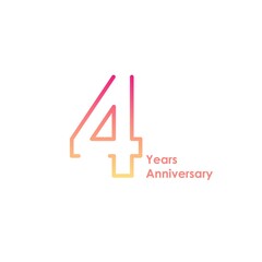 4 anniversary logotype with gradient colors for celebration purpose and special moment