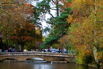 Autumn Trees Bourton on the Water Cotswolds Gloucestershire