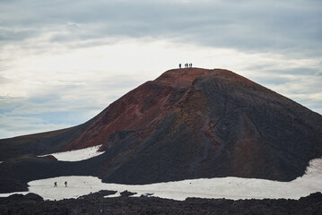 Lava hill and snow, Fimmvorduhals trek, Iceland