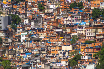 shantytown rocinha in Rio de Janeiro, Brazil.