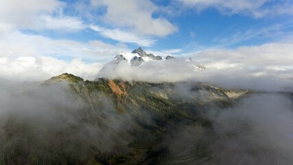 clouds over the mountains