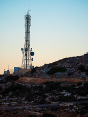 Cellphone tower on a mountain in greece