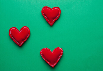 gift Valentine's day decoration Green background holiday