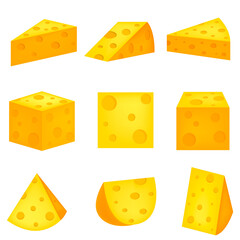 Cheese set, icon, stock vector, logo isolated on a white background. Illustration