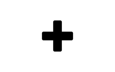 Obraz premium monochrome icon positive icon cross plus positive icon black icon with white background