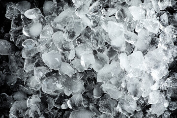 Heap of crushed ice as background, top view