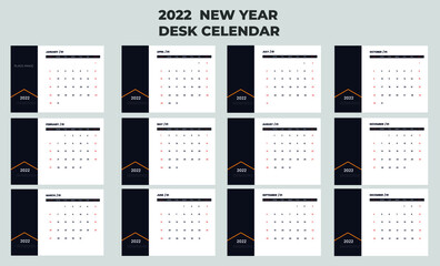 New Year Calendar Design Template 2022