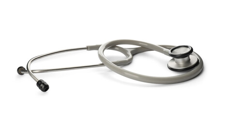 New stethoscope isolated on white. Medical object