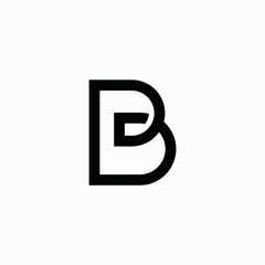 B line monogram icon logo designs