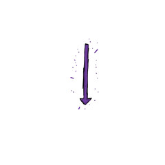 dark violet lower long arrow symbol (colored)