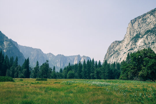 landscape photos taken at the Yosemite Valley of the Yosemite National Park in August 2021