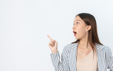 A series of photo collection of the expression a young asian lady with multiple expression and...