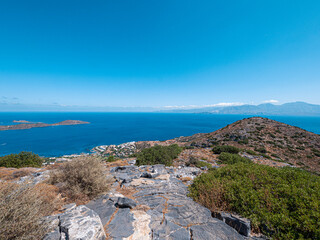 Fototapeta na wymiar View over Elounda Bay on Crete, Greece