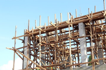 construction site with scaffolding