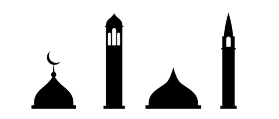 Set illustration of mosque domes