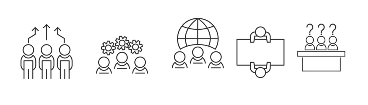 set of meeting icons