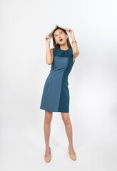 Photograph of a collective series of young asian secretary lady with book in hand with different expression, moods and gesture. Very suitable for all kind of office media application and usage.