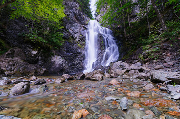 Waterfall in the woods of New Brunswick, hiking destination