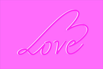 Love romantic vector isolated on the pink background